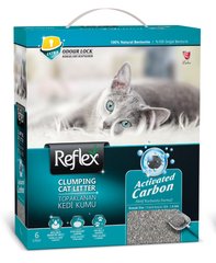 Бентонитовый наполнитель для кошек серый активный карбон Reflex 6 л