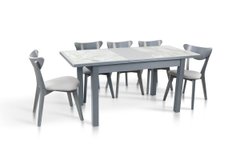Стол обеденный Керамик (1220+380)*740, серый