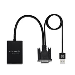 Адаптер Promate ProLink-V2H VGA to HDMI Full HD Black (proLink-v2h.black)