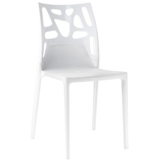 Стілець Papatya Ego-Rock біле сидіння, верх білий