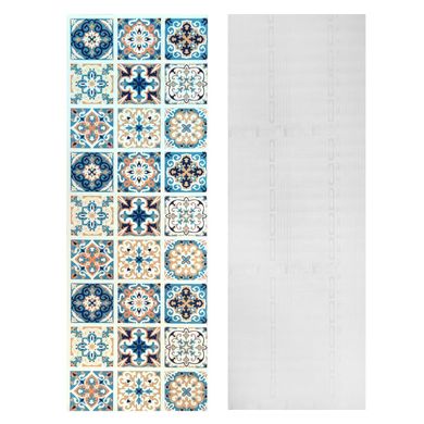 Самоклеюча плівка на паперовій основі вінтажна блакитна мозаїка 0,45х10м SW-00000788