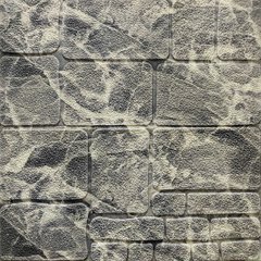 Самоклеюча декоративна 3D панель камінь чорно-білий мармур 700х700х7мм (154) SW-00000219