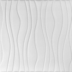 Самоклеюча декоративна настінно-стельова 3D панель хвилі 600*600*6mm (160) SW-00001199