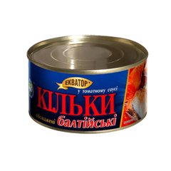 Килька балтийская обжаренная в томатном соусе Экватор 240 г