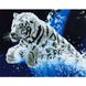Картина за номерами Strateg ПРЕМІУМ Білий тигр розміром 40х50 см (GS045)