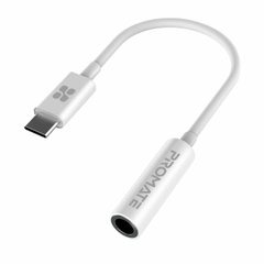 Переходник Promate AuxLink-C USB-C/AUX 3.5мм 0.12 м White (auxlink-c.white)