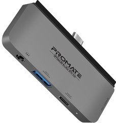 USB-C хаб 4-в-1 Promate PadHub-Pro USB-C PD/HDMI/USB 3.0/AUX 3.5 мм Grey (padhub-pro.grey)