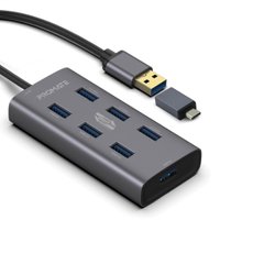 USB-хаб Promate EzHub-7 7хUSB 3.0 Grey (ezhub-7.grey)