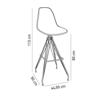 Стілець барний Tilia Eos-X сидіння з тканиною, ніжки металеві хромовані ARTCLASS 903