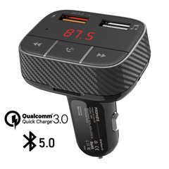 Bluetooth FM-трансмиттер Promate SmarTune-2+ Bluetooth 5.0 USB QC 3.0 AUX/SD/USB Black (smartune-2+.black)