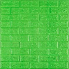 3D панель самоклеющаяся кирпич Зеленый 700x770x5мм (013-5) SW-00000149