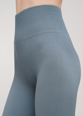 Легінси в рубчик із моделюючим швом ззаду GIULIA LEGGINGS RIB (stormy weather-S/M) Блакитний