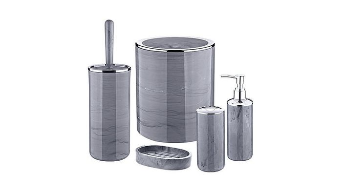 Набор аксессуаров для ванной комнаты Okyanus MARBEL ROUND OKY-513-1 5 шт серый