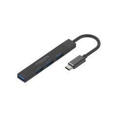 USB-С Promate LiteHub-4 3xUSB 2.0 + USB 3.0 Black (litehub-4.black)