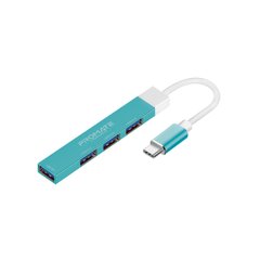 USB-С Promate LiteHub-4 3xUSB 2.0 + USB 3.0 Blue (litehub-4.blue)