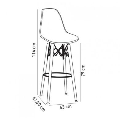 Стілець барний Tilia Eos-V сидіння з тканиною, ніжки букові ARTCLASS 903