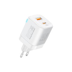 Мережевий зарядний пристрій Promate PowerPort-25AC USB-C, USB-A White (powerport-25ac.white)