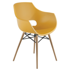 Кресло Papatya Opal-Wox матовый желтый, рама натуральный бук