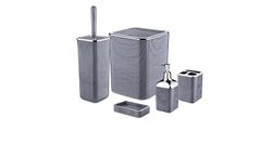 Набір аксесуарів для ванної кімнати Okyanus Marble Square OKY-514-1 5 предметів сірий