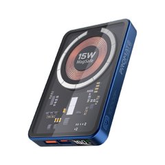 УМБ Promate TransPack-10 10 000 mAh, 20W PD USB-C порт, 22.5W QC USB-A порт, 15W MagSafe Blue (transpack-10.blue)