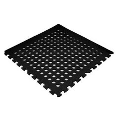 Пол пазл перфорированный - модульное напольное покрытие с отверстиями черное 610x610x10мм (МР50) SW-00000660