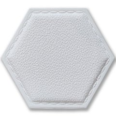 Декоративний самоклеючий шестикутник під шкіру білий 200x230мм (1100) SW-00000740