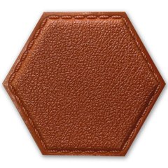 Декоративний шестикутник самоклеючий під шкіру коричневий 200x230мм (1103) SW-00000743