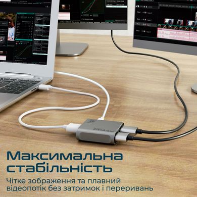 Спліттер Promate MediaSplit-C2 HDMI to 2xHDMI Silver (mediasplit-C2.silver)