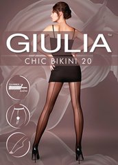 Колготки GIULIA з ефектним швом і ажурними бікіні CHIC BIKINI 20 DEN (cappuccino-3)