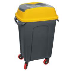 Бак для сміття на колесах Planet Hippo 50 л антрацитовий-жовтий