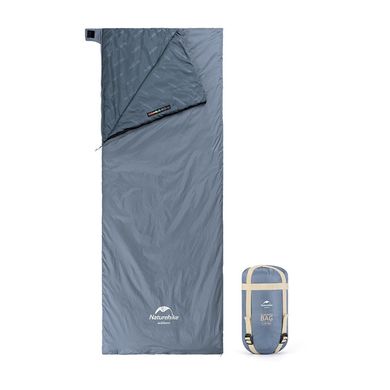 Спальник сверхлегкий Naturehike Ultralight LW180 NH21MSD09 левый, (15°C), p-p XL, серо-синий