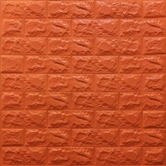 3D панель самоклеющаяся кирпич Оранжевый 700x770x7мм (007-7) SW-00000056