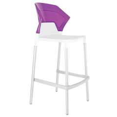 Барный стул Papatya Ego-S белое сиденье, верх прозрачно-пурпурный