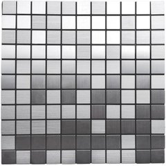 Самоклеюча алюмінієва плитка срібна мозаїка 300х300х3мм SW-00001167 (D)