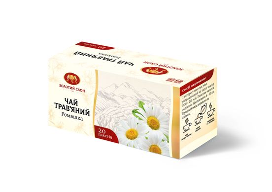 Чай трав'яний пакетований Золотий Слон Ромашка 20 шт х 1 г