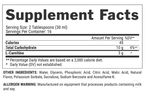 Liquid L-Carnitine 3000 - 480ml Orange Mango