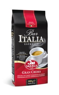 Кофе в зернах Bar Italia Gran Crema SAQUELLA 1 кг