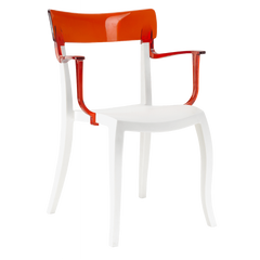 Кресло Papatya Hera-K белое сиденье, верх прозрачно-красный