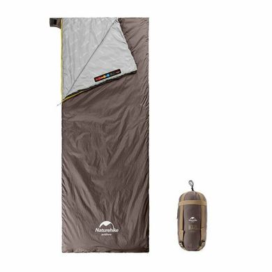 Спальник надлегкий Naturehike Summer LW180 NH21MSD09 лівий, (15°C), p-p XL, коричневий