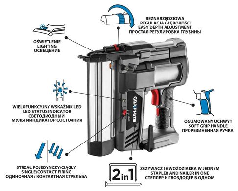 Степлер батареи Energy+ 18V, Li-Ion, без батареи