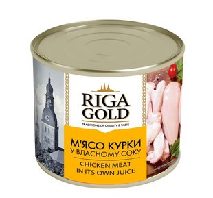 Мясо курицы в собственном соке Riga Gold 525 г