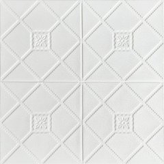 Самоклеюча 3D панель білий декор 700x700x4мм SW-00001351