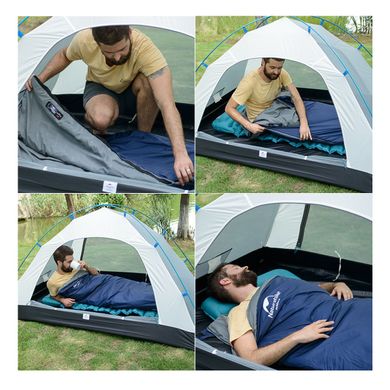 Спальник надлегкий Naturehike LW180 NH21MSD04 правий, (15°C), p-p М, темно-блакитний