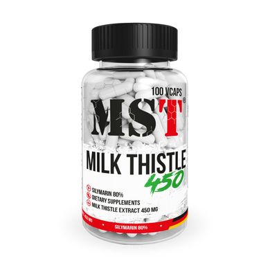 MST Milk Thistle 450 mg | Расторопша = здоровая печень | Экстракт молочного чертополоха 100 капсул