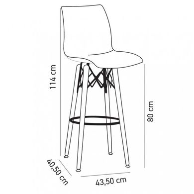 Стілець барний Tilia Laser-V ніжки букові, сидіння з тканиною ARTCLASS 903