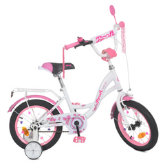 Велосипед дитячий PROF1 Y1425 14 дюймів рожевий