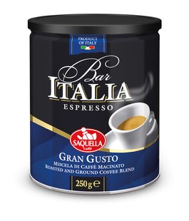 Кофе молотый Bar Italia Gran Gusto SAQUELLA 250 г