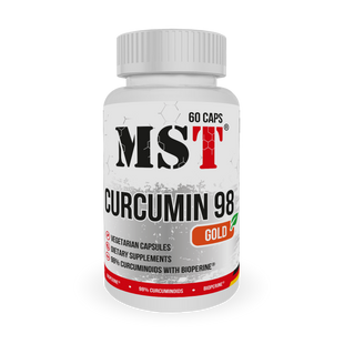 MST Curcumin 98% GOLD | Антиоксидант куркумін з чорним перцем 60 капсул