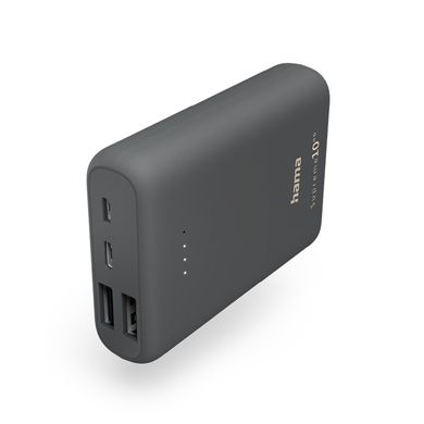 УМБ Hama Supreme 10HD 10000 mAh, USB-С, 2xUSB-A Grey (201668)