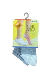 Жіночі шкарпетки Nur Die 611503 дихаючі короткі р. 35-38 Сірий/Біла смужка